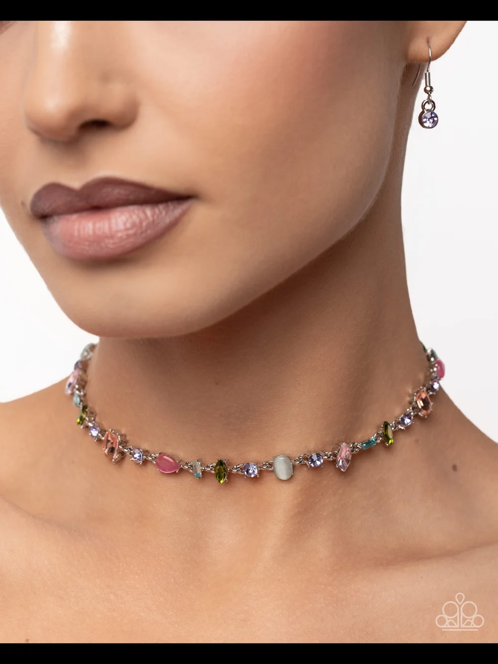 Generous Gigue Multicolor Crystal Link Necklace and Bracelet Set - Women Jewelry
